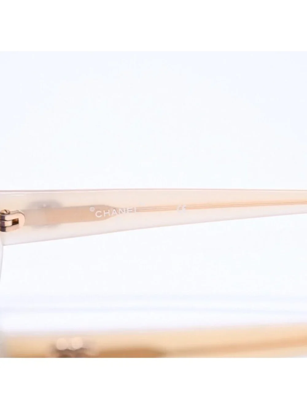 Chanel Sunglasses Eyewear CC Logo Beige Gold Acetate